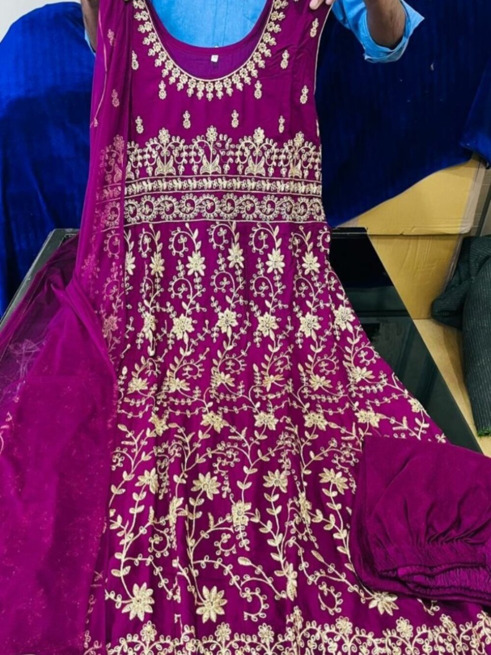 Gorgeous Magenta Anarkali Indian Style Dress
